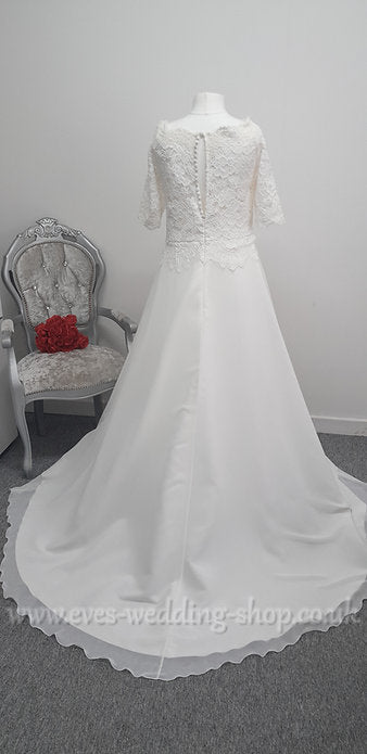 Bianco Evento off shoulder ''Aspen'' ivory wedding dress UK 18
