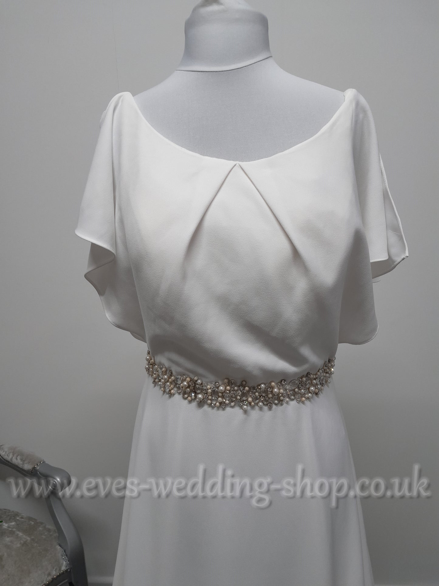 Mary's bridal ivory crepe wedding dress UK 12