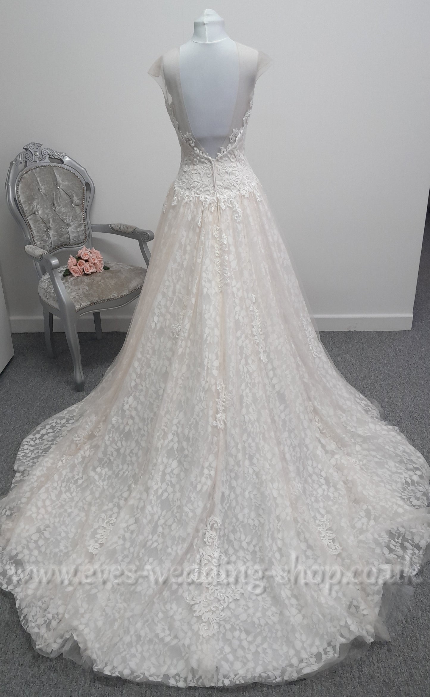 Rum pink ivory wedding dress UK 8/10