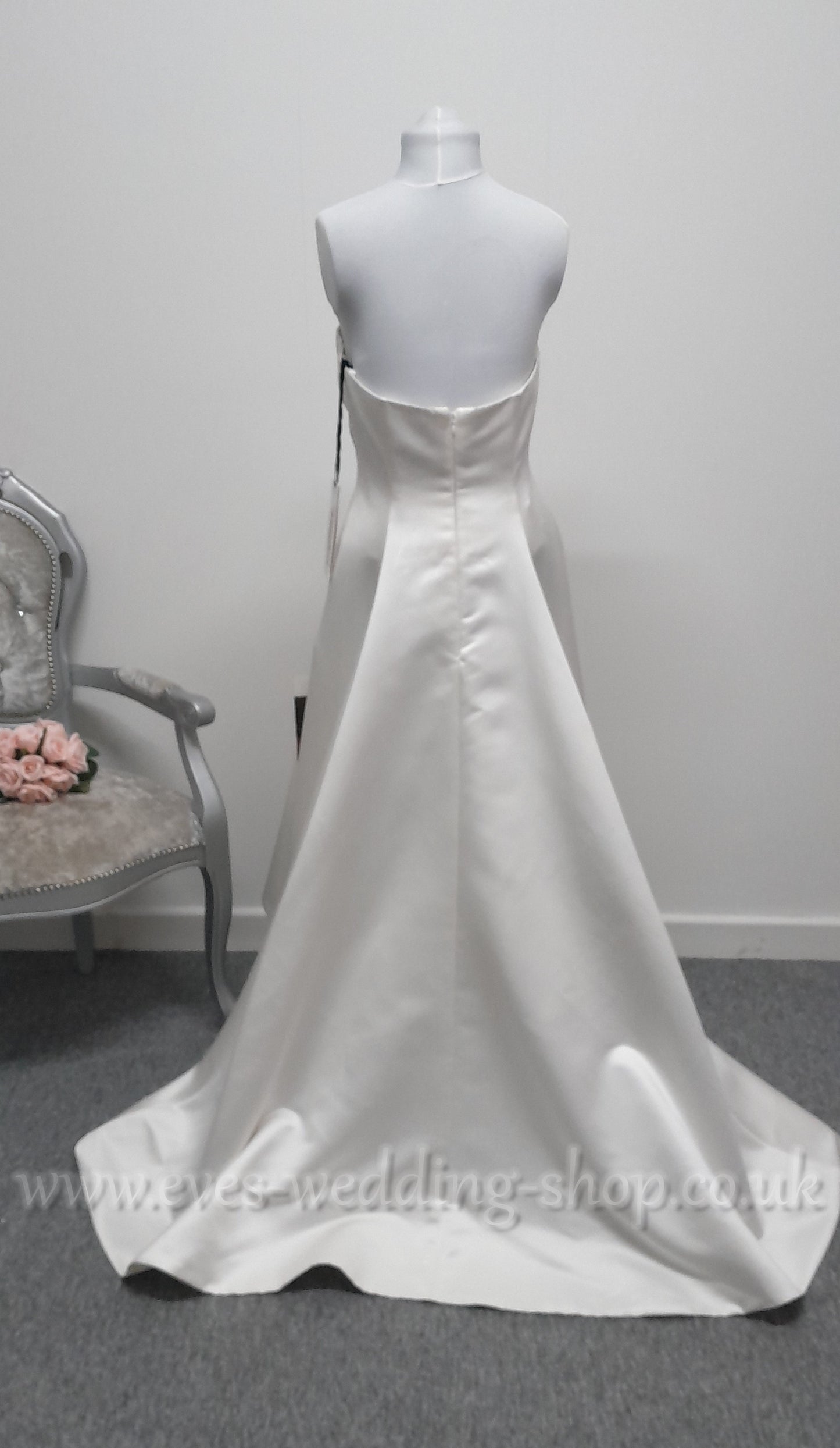 Pronovias Zac Posen Anna ivory high low wedding dress UK 12