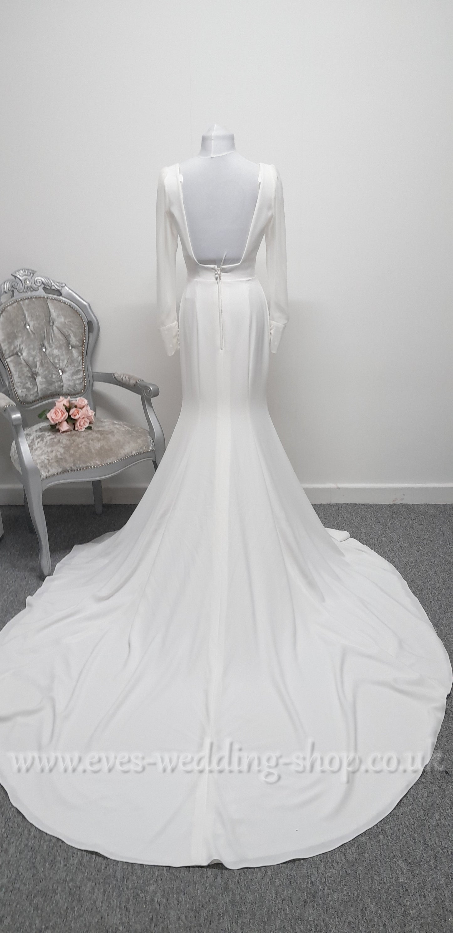 Georgia bridal ivory crepe wedding dress UK 14