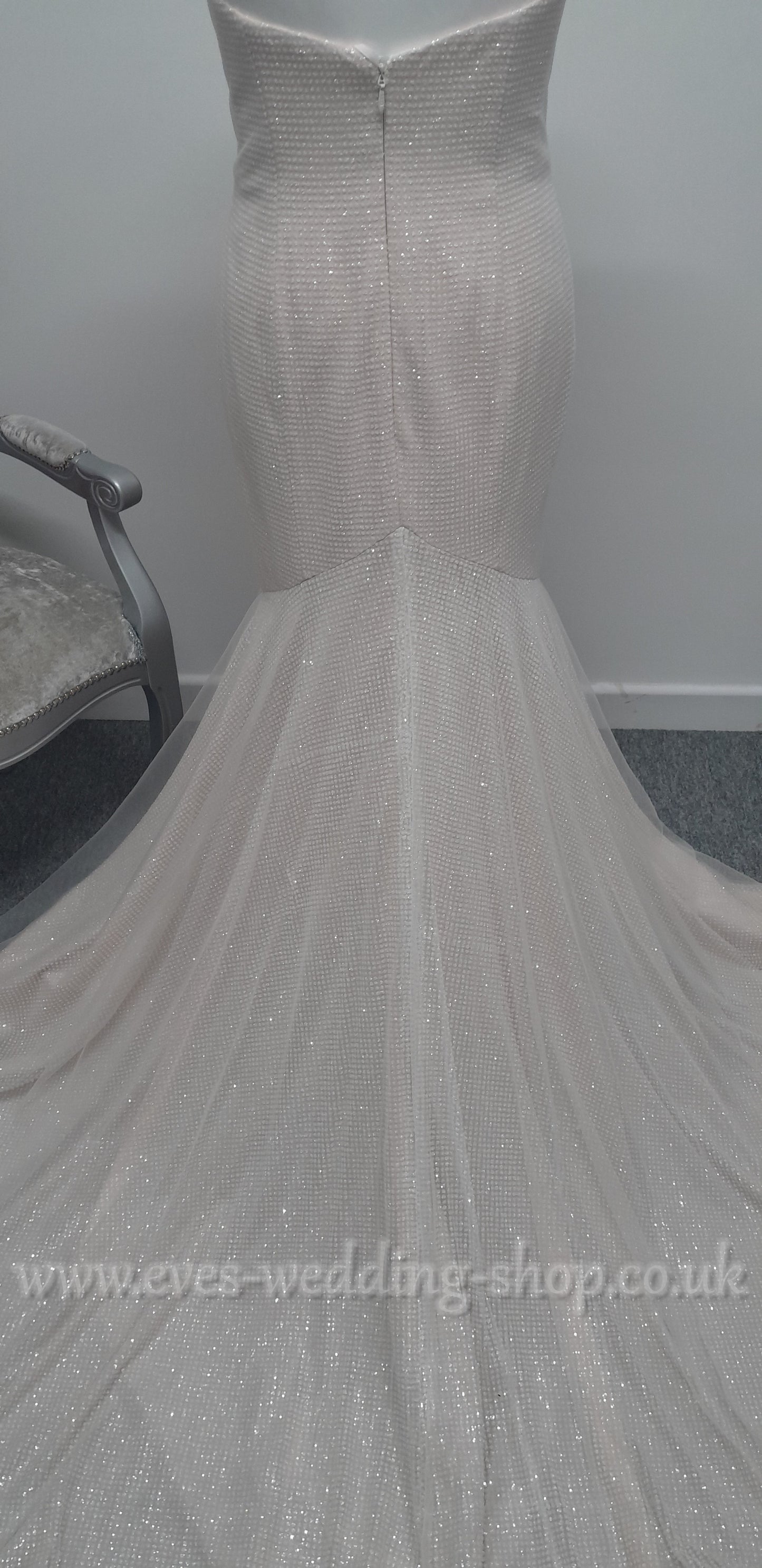 San Patrick blush pink glitter wedding dress UK 16