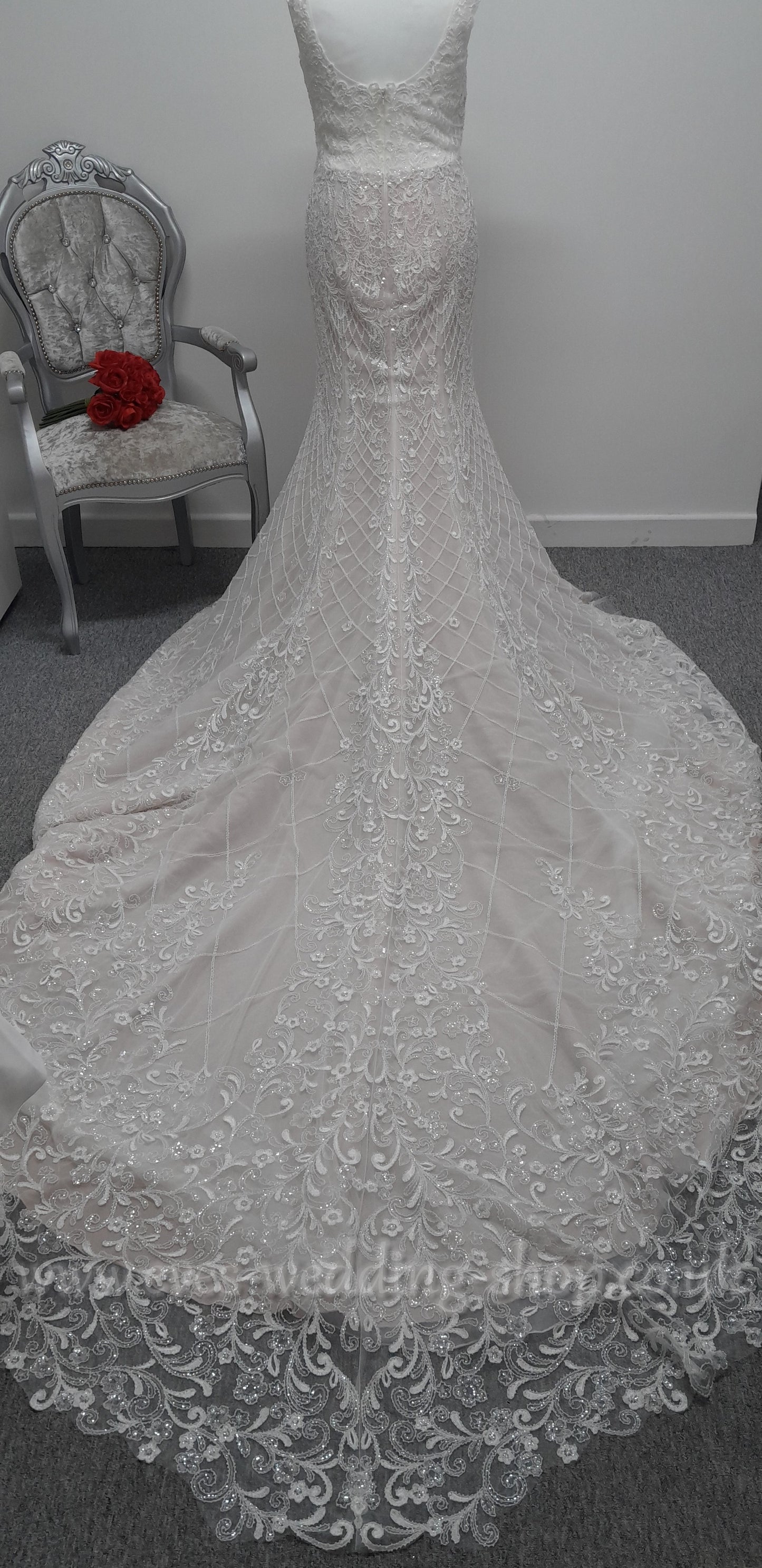 White Rose R1667 ivory nude wedding dress UK 16