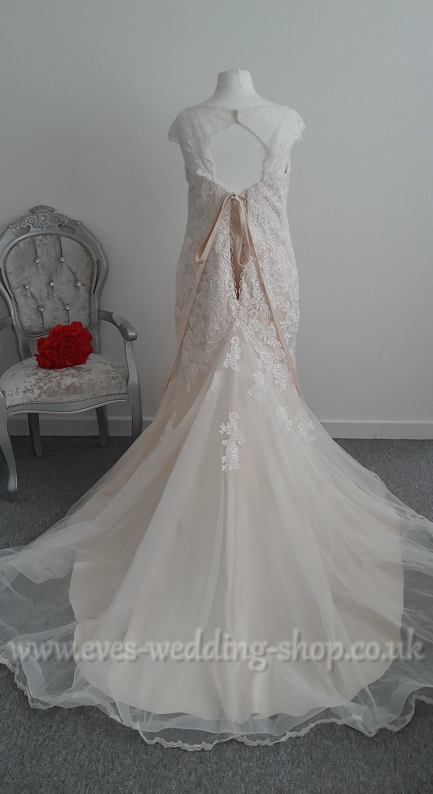 Romantica ivory almond wedding dress UK 22