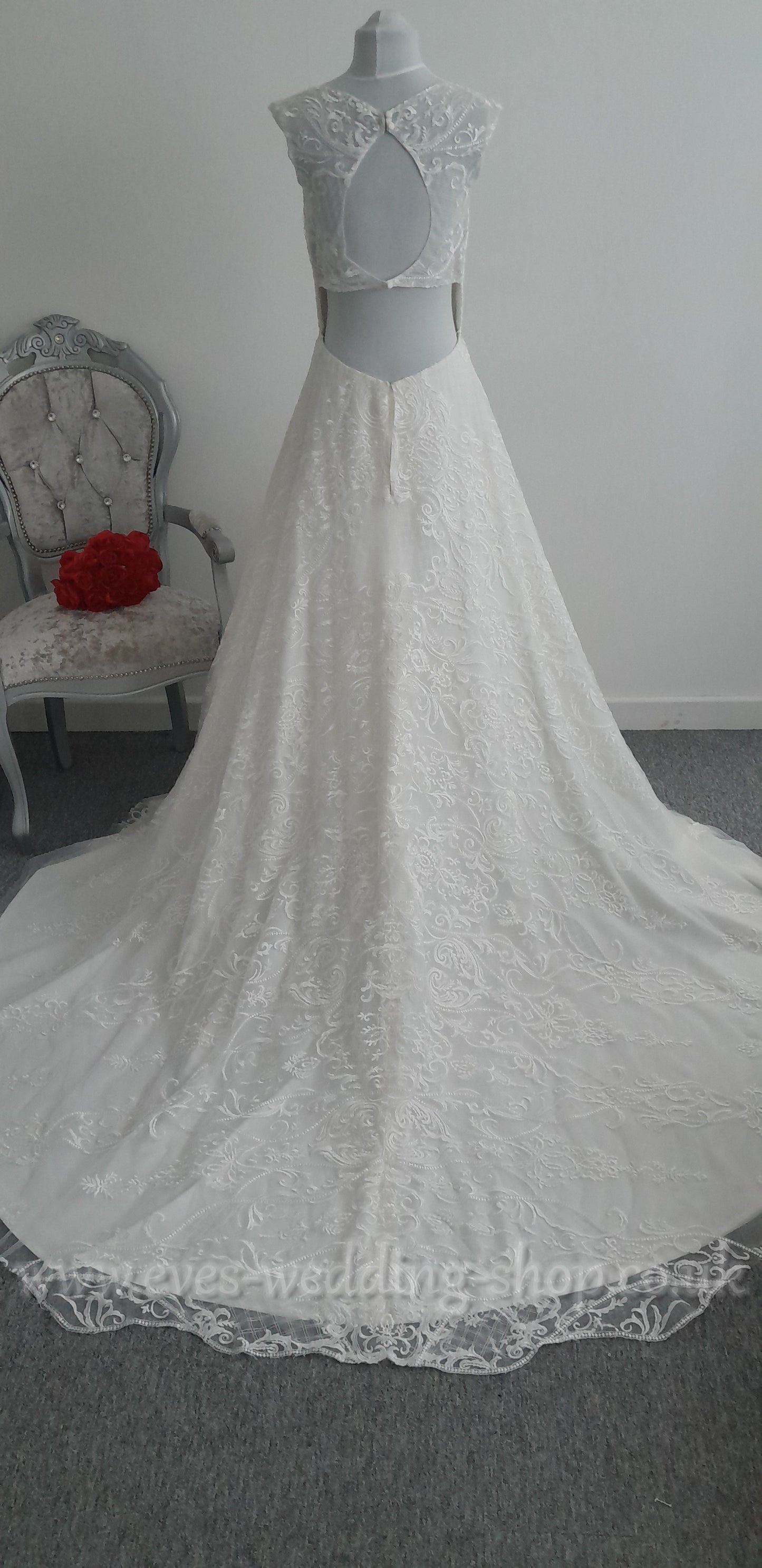 White Rose Ivory A line wedding dress UK 14