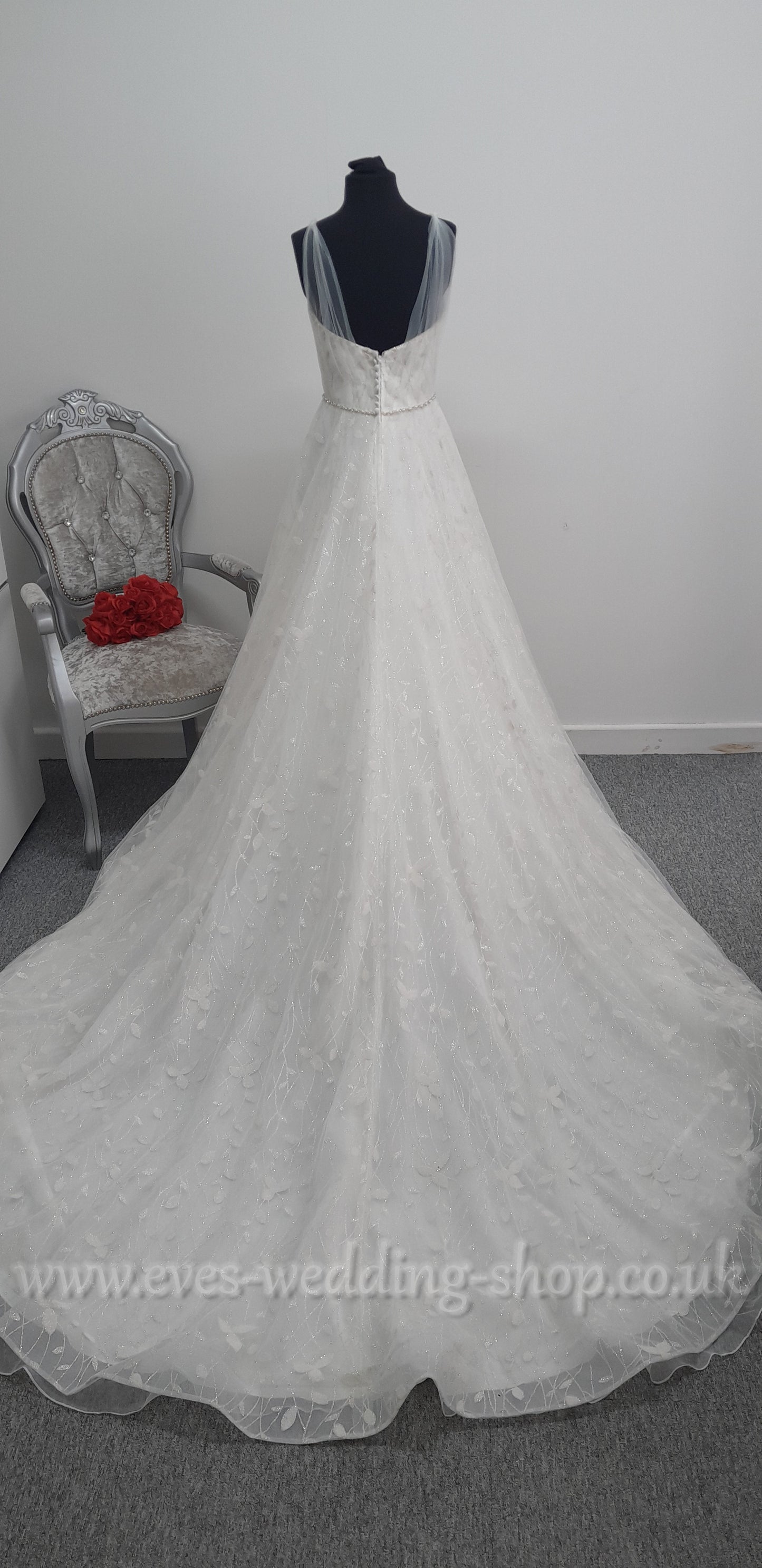 Rebecca Ingram '' Sigrid ''ivory glitter wedding dress UK 10