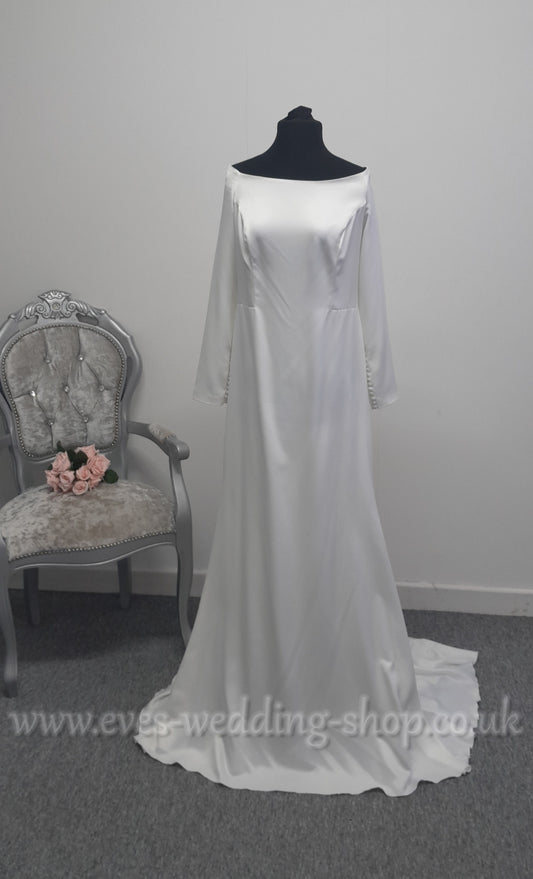 Bianco Evento off shoulder ''Tiffany'' ivory wedding dress UK 14