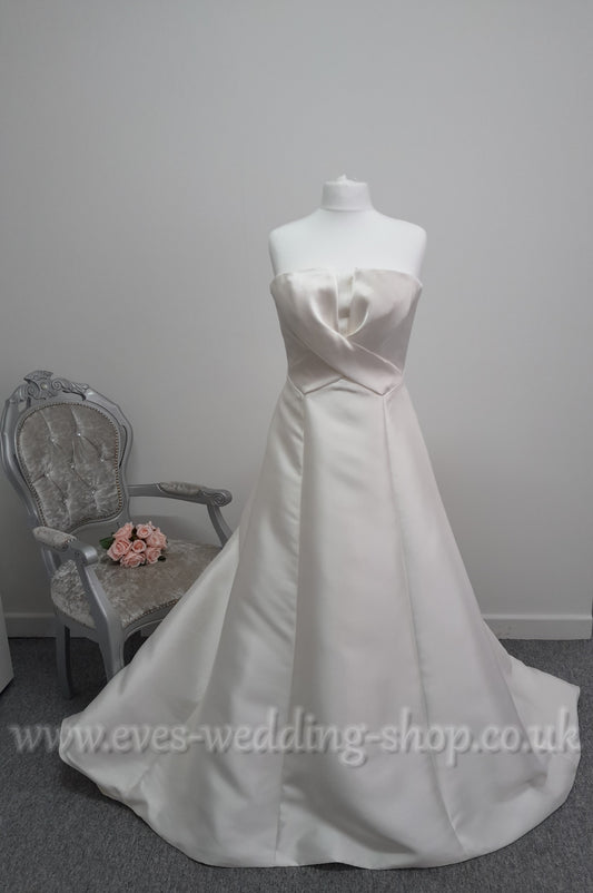 Eglantine Creations mikado satin wedding dress UK 16