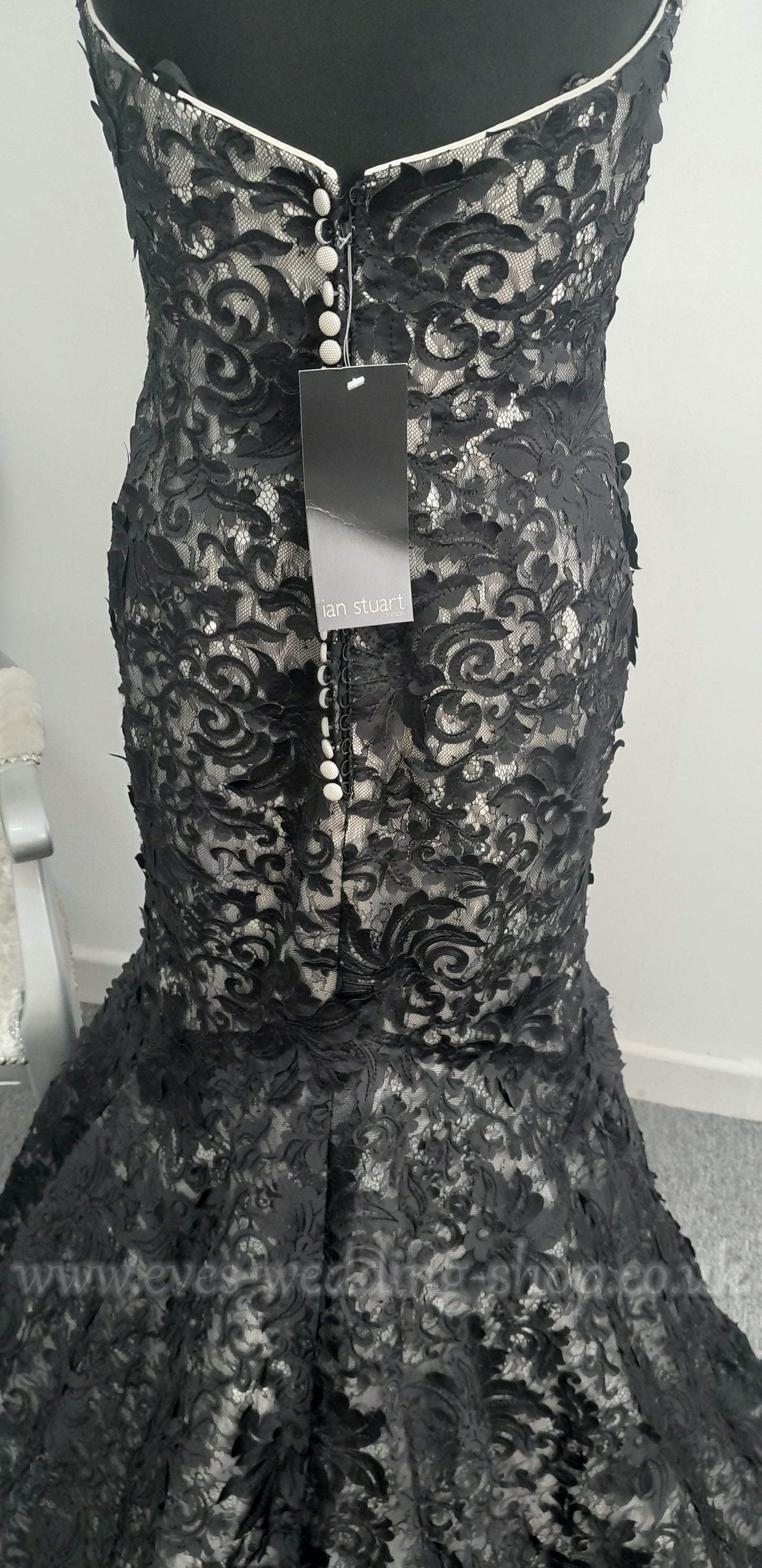 Ian Stuart black champagne wedding dress US 8