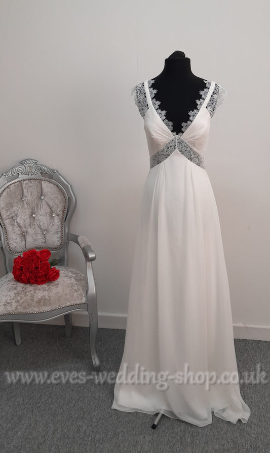Kelsey Rose ivory wedding dress UK 8