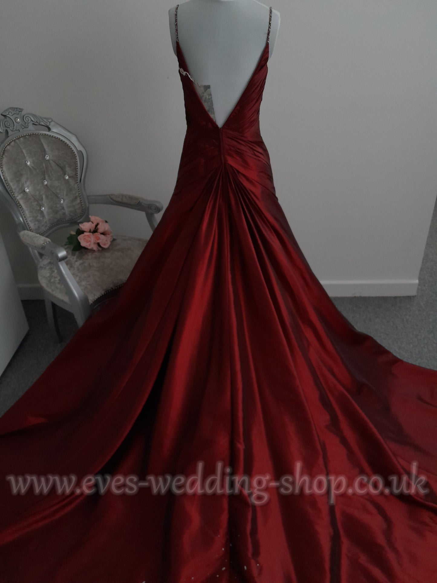 Veromia wine color wedding dress UK 12