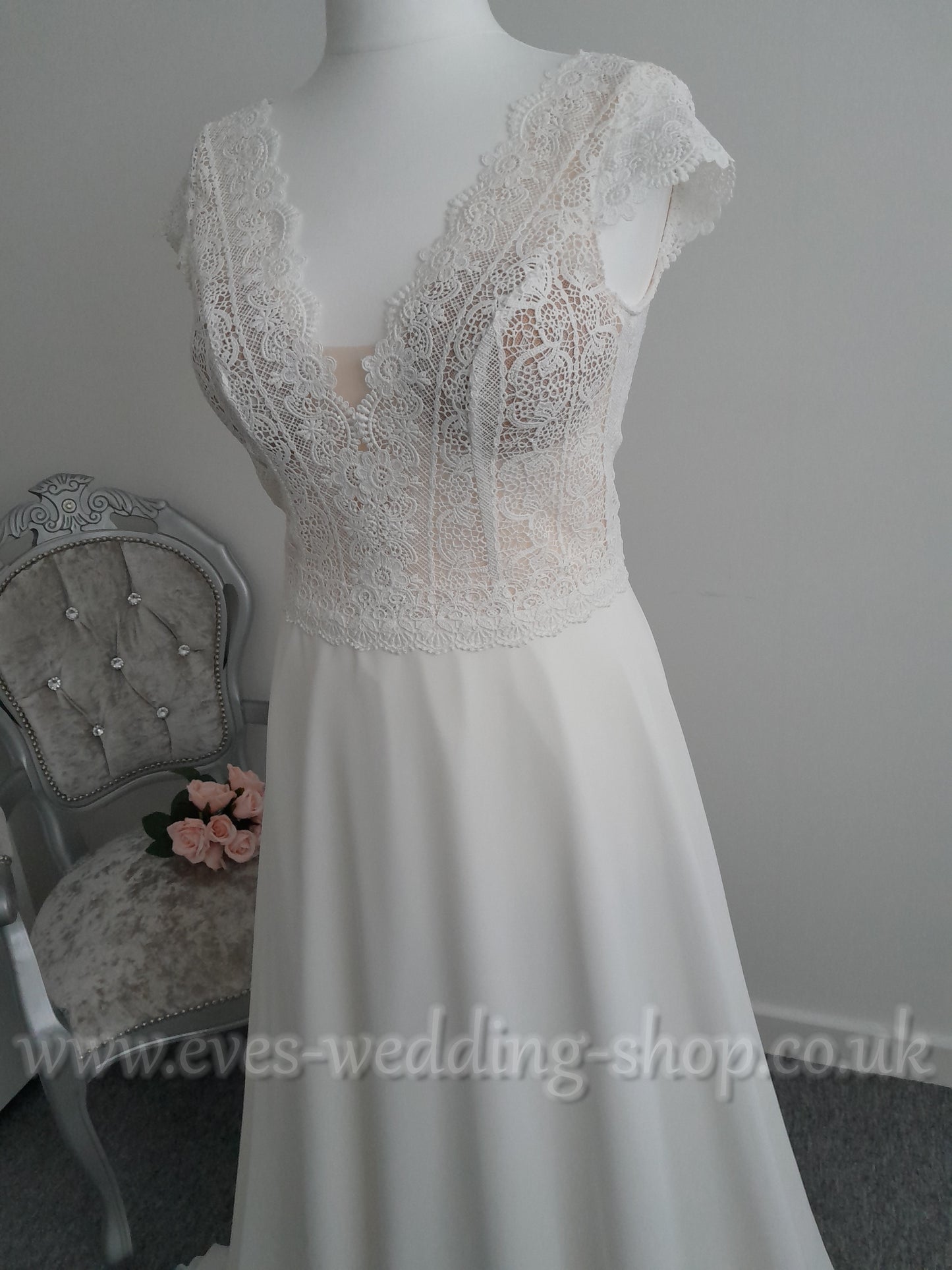 Bianco Evento ''Haven'' ivory nude wedding dress UK 14 , EU42