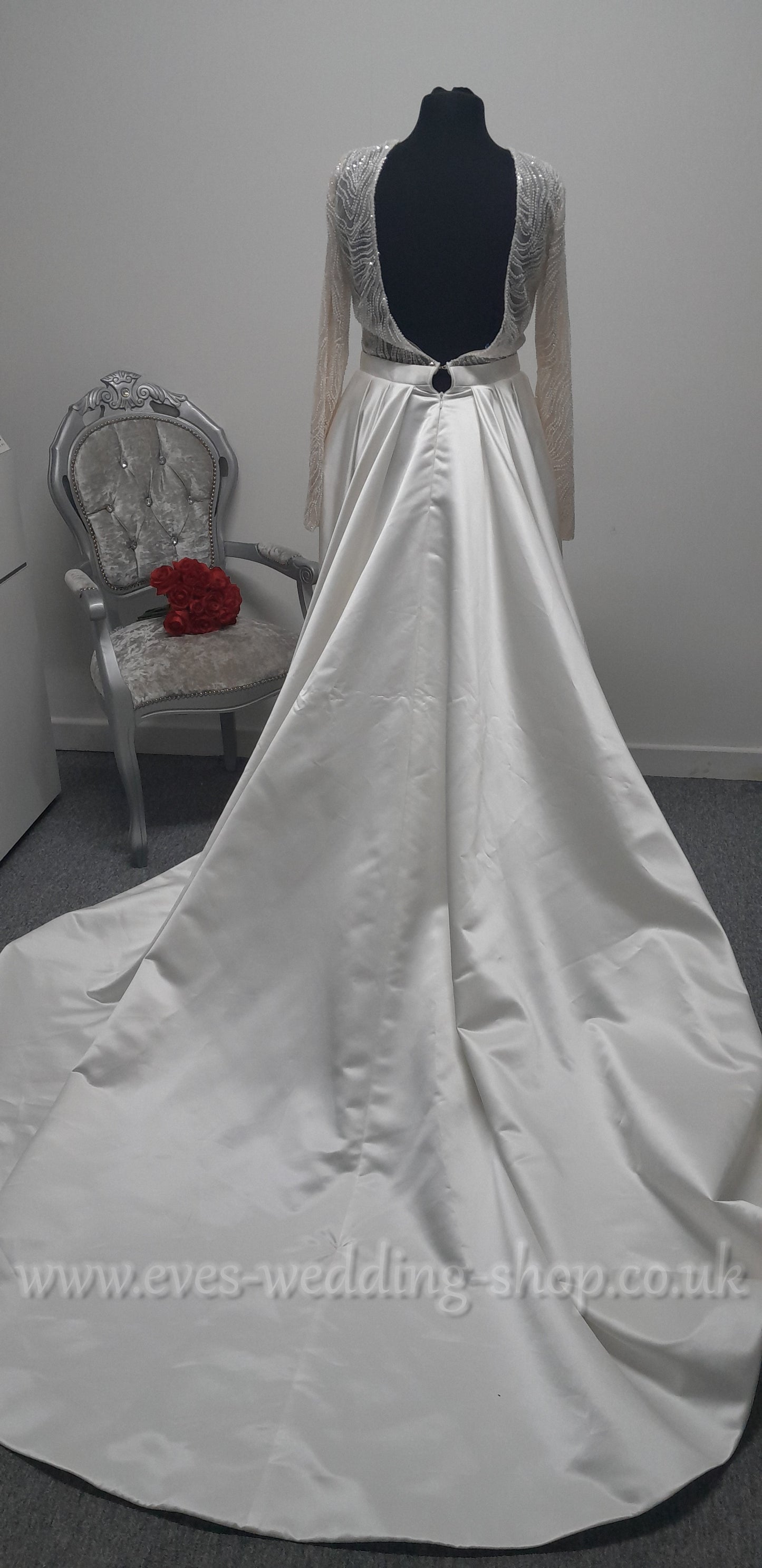 Eva Lendel satin wedding dress size 46, UK 16