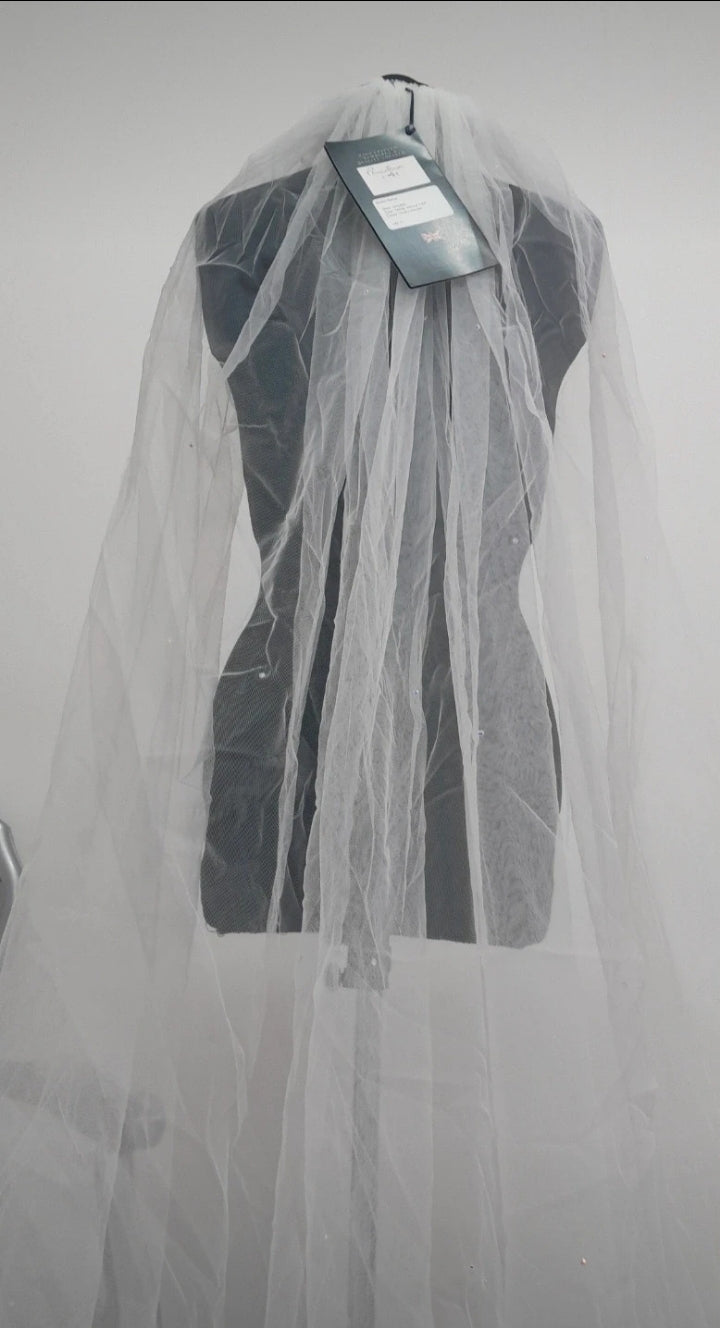Joyce Jackson "Sahara" with diamontes ivory Italian wedding veil