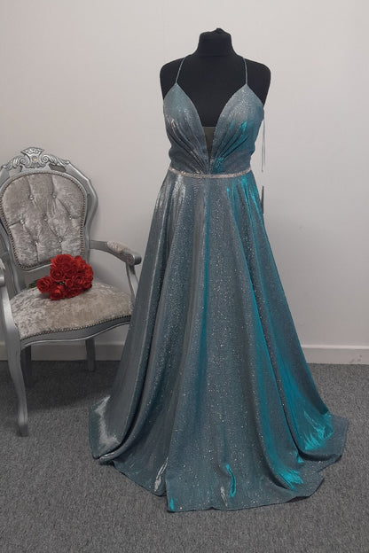 Stunning Blue Shimmer Evening / Prom Dress – Size 18