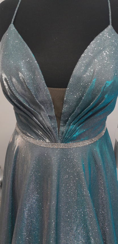 Stunning Blue Shimmer Evening / Prom Dress – Size 18