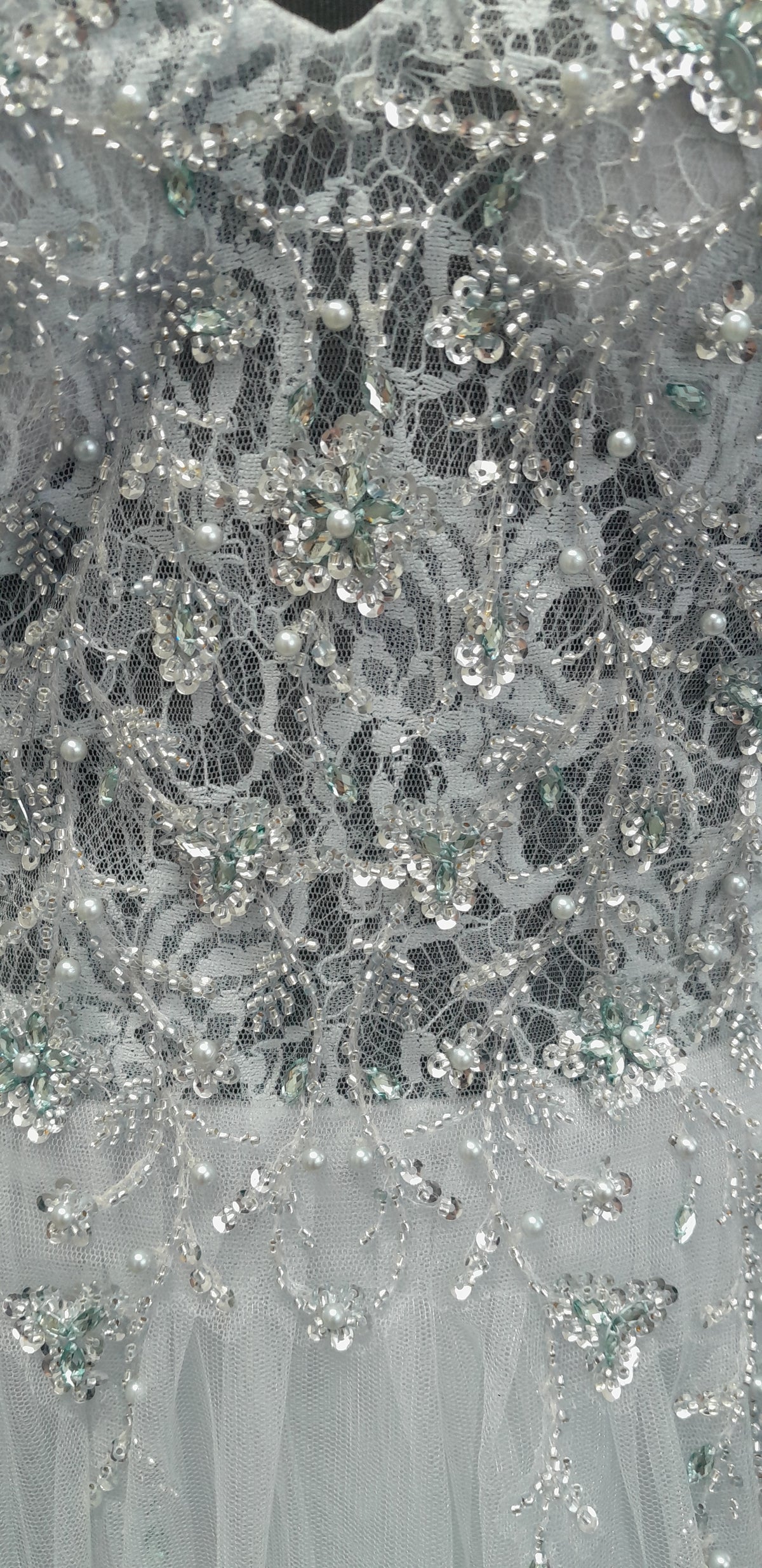 Stunning Coya Grey Embellished evening / prom dress UK 18