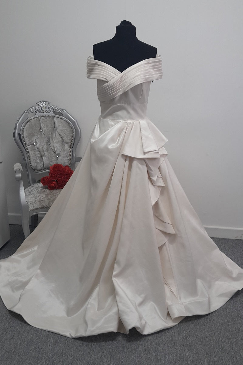 Ronald Joyce 69904 off shoulder wedding dress UK 14