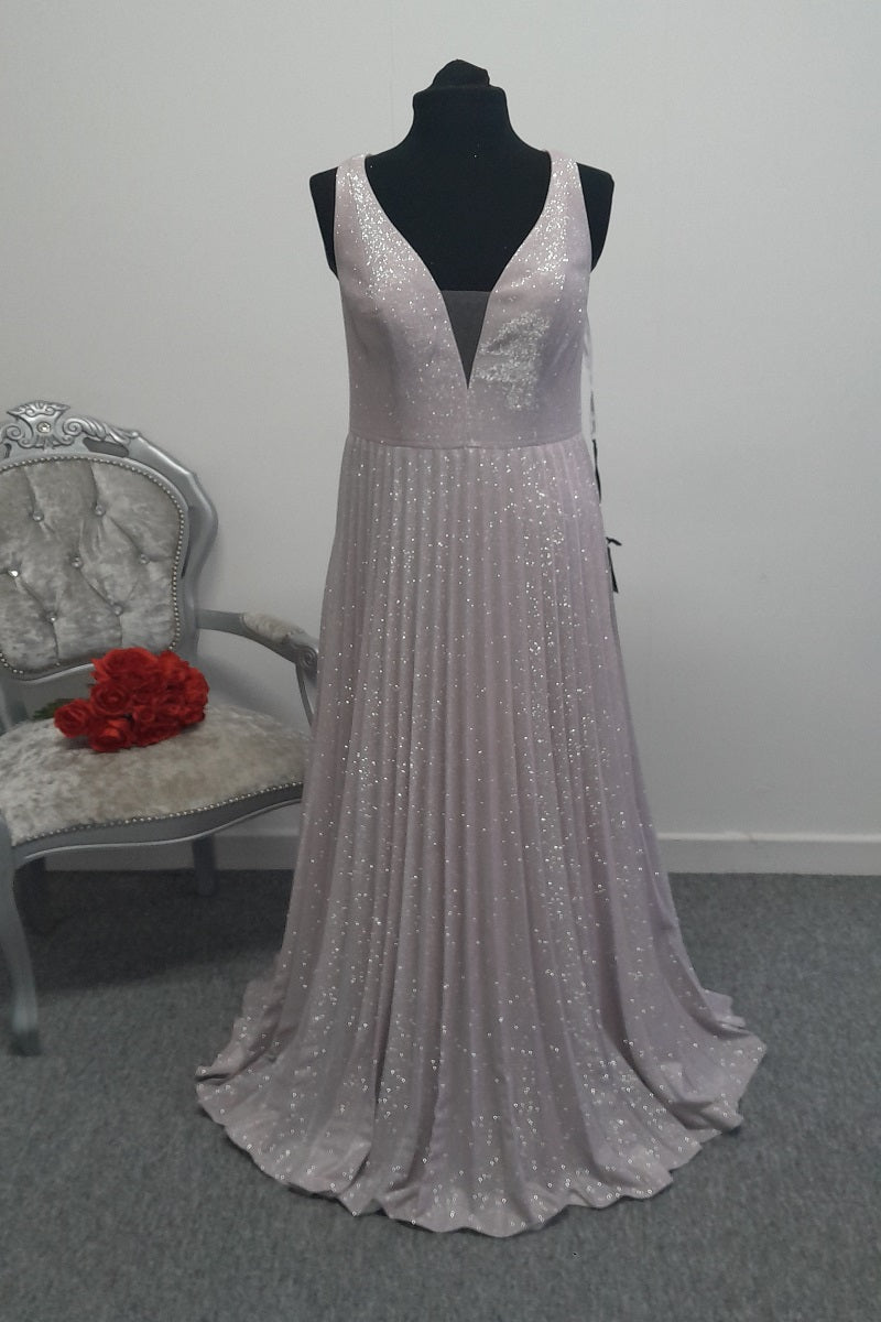 Shimmer pleated evening / prom dress UK 12