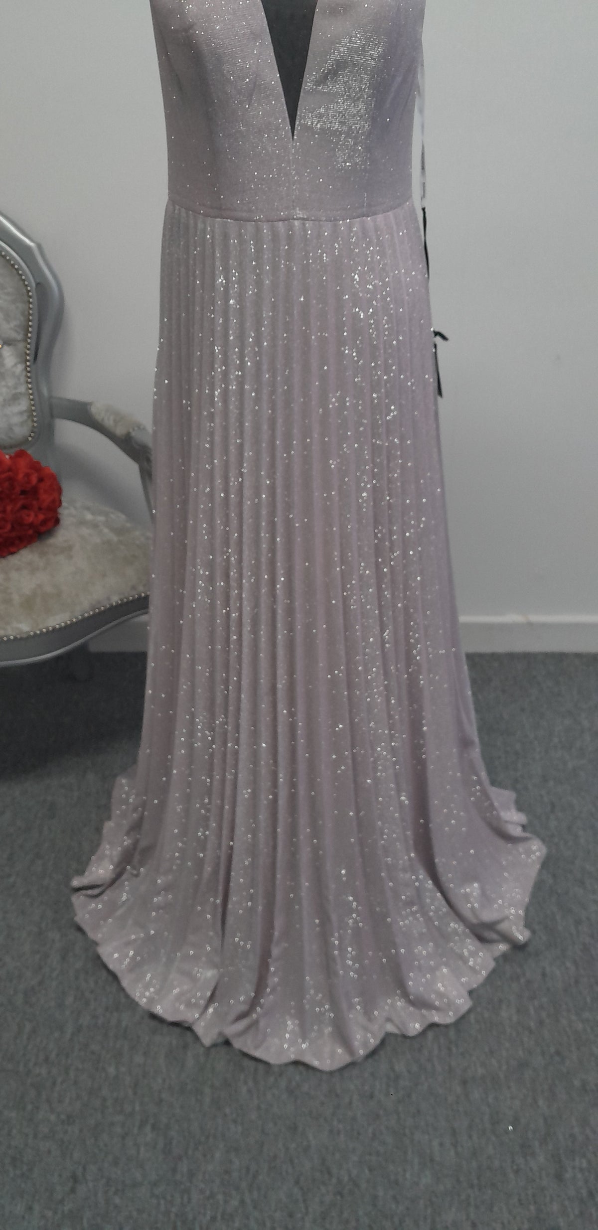 Shimmer pleated evening / prom dress UK 12