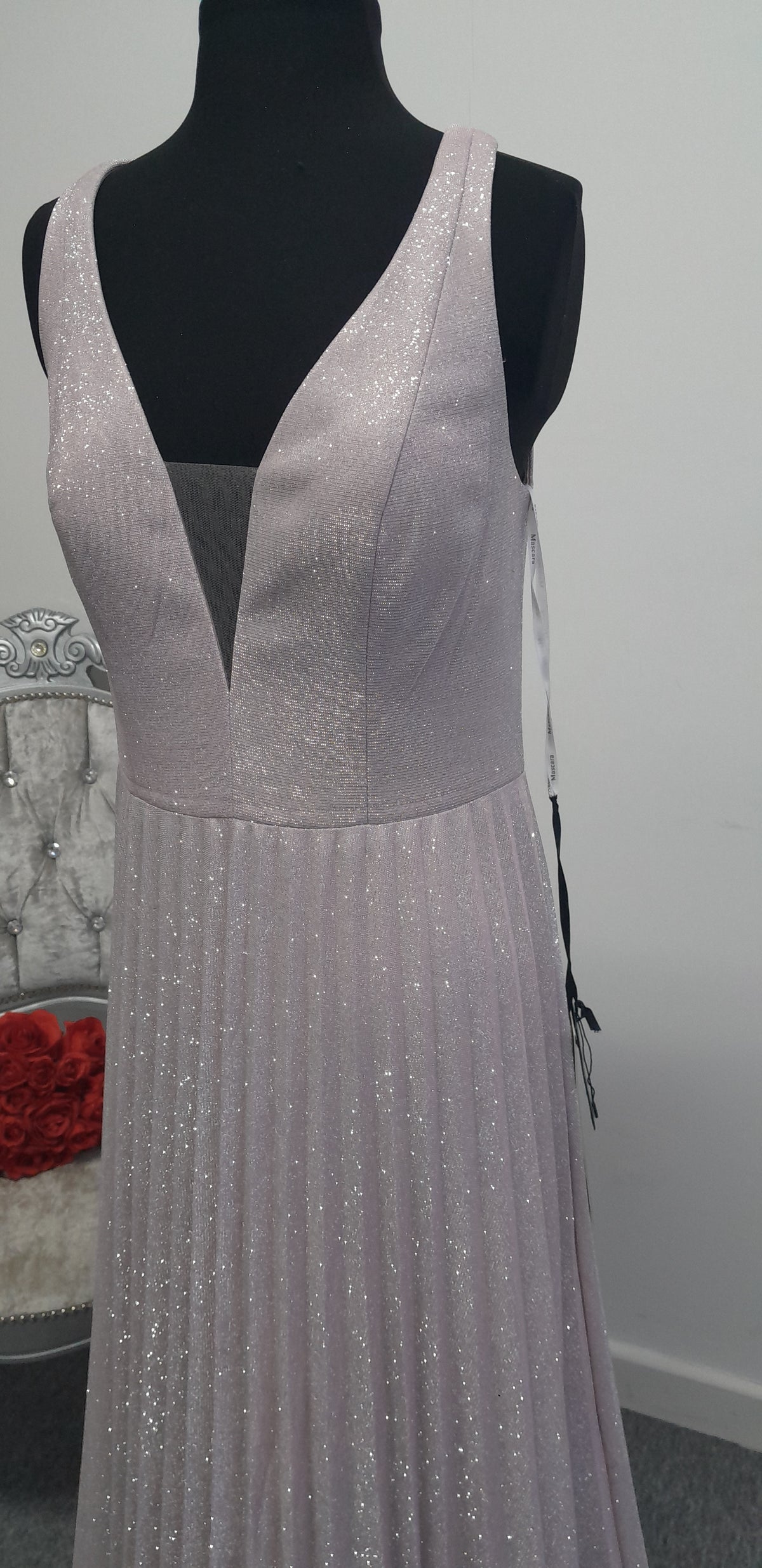Shimmer pleated evening / prom dress UK 12