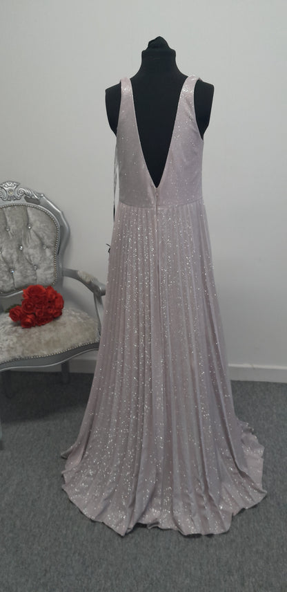 Shimmer pleated evening / prom dress UK 12