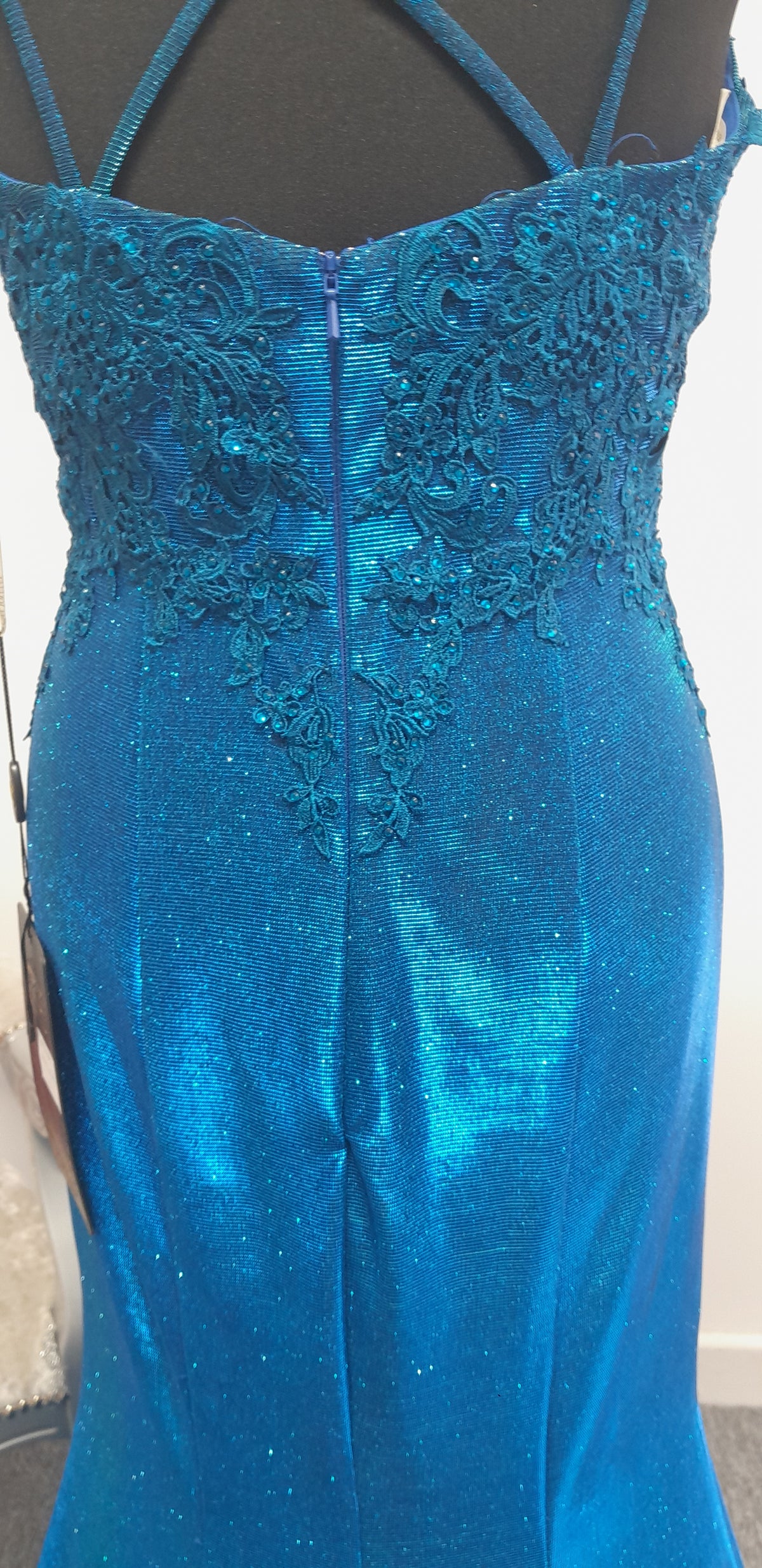 Stunning Royal Blue Shimmer Evening & Prom Dress – Size S