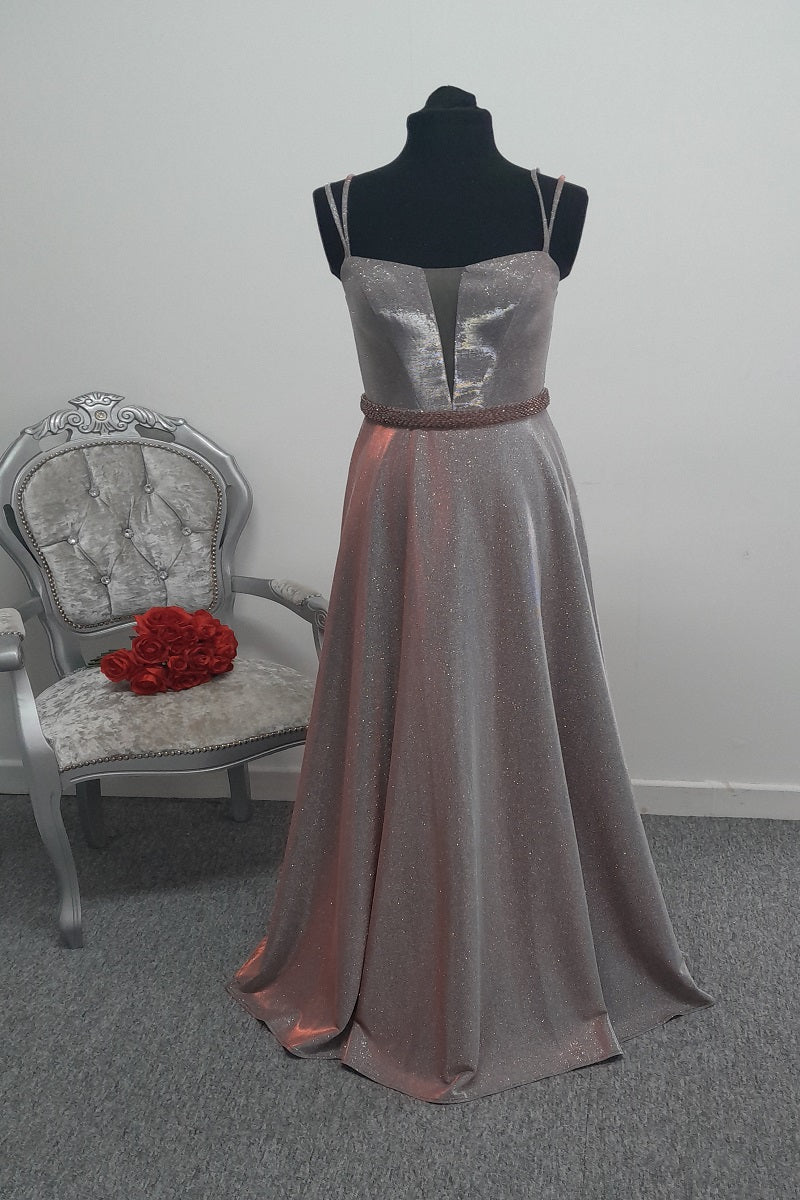 Stunning Metallic Purple Shimmer Evening & Prom Dress – Size 8