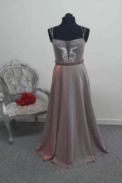 Stunning Metallic Purple Shimmer Evening & Prom Dress – Size 8
