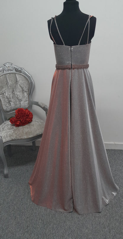 Stunning Metallic Purple Shimmer Evening & Prom Dress – Size 8