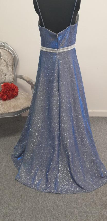 Stunning Blue Shimmer Evening & Prom Dress – Size 12