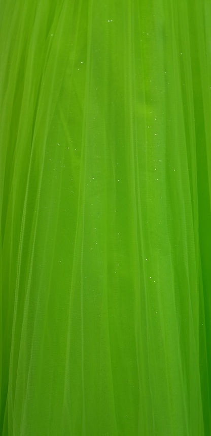 Vibrant Neon Green Tulle Evening & Prom Dress – Size 10 (Fits Like Size 8)
