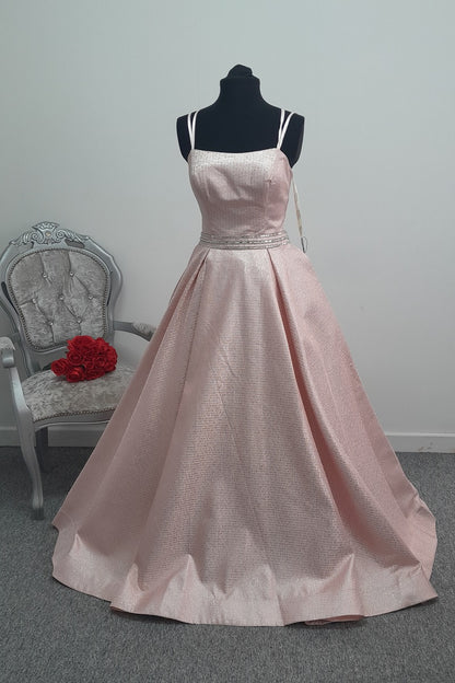 Stunning Blush Pink Shimmer Evening & Prom Dress – Size S