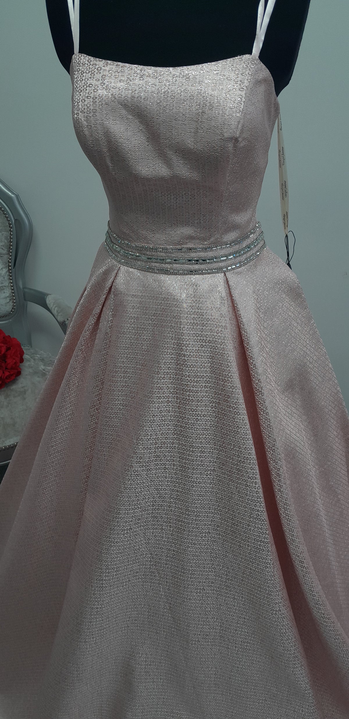 Stunning Blush Pink Shimmer Evening & Prom Dress – Size S