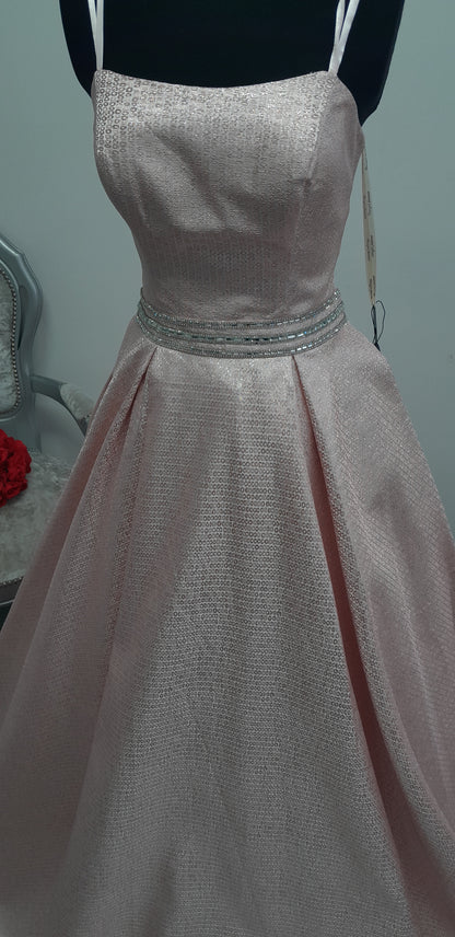 Stunning Blush Pink Shimmer Evening & Prom Dress – Size S