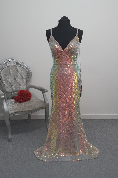 Stunning Iridescent Sequin Evening & Prom Dress UK 6 or 10