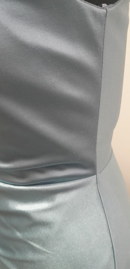 Stunning Slate Blue Ruched Evening & Prom Dress – Size UK 6