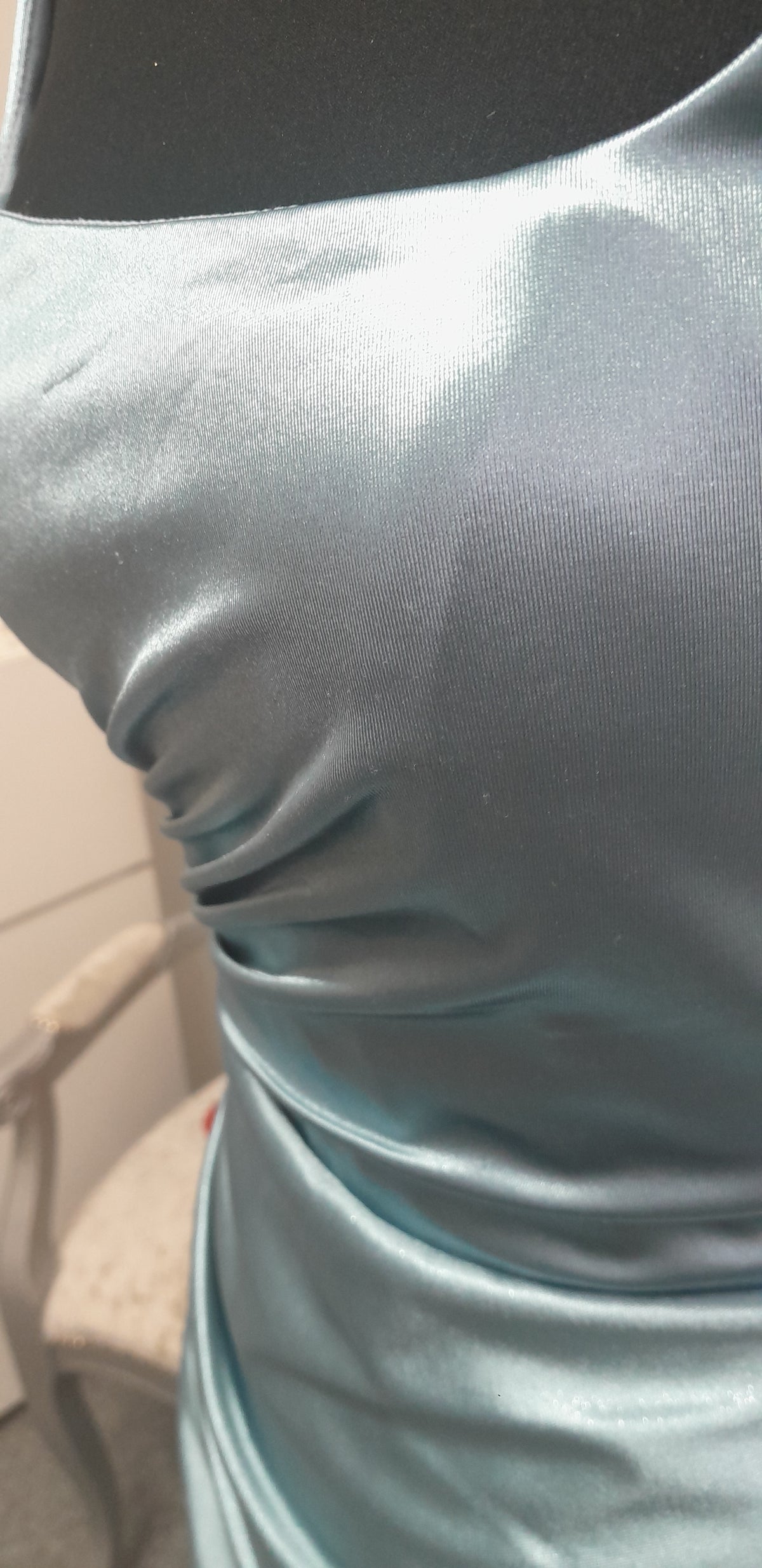 Stunning Slate Blue Ruched Evening & Prom Dress – Size UK 6