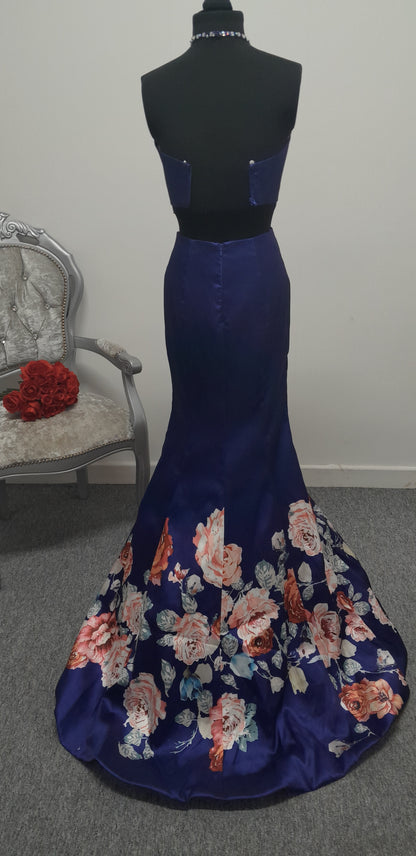 Stunning Floral Two-Piece Evening & Prom Dress – Size UK 4 (US 0)