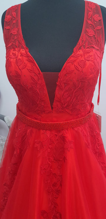 Hermione Signature Collection Scarlet Red Evening & Prom Dress – Size UK 18