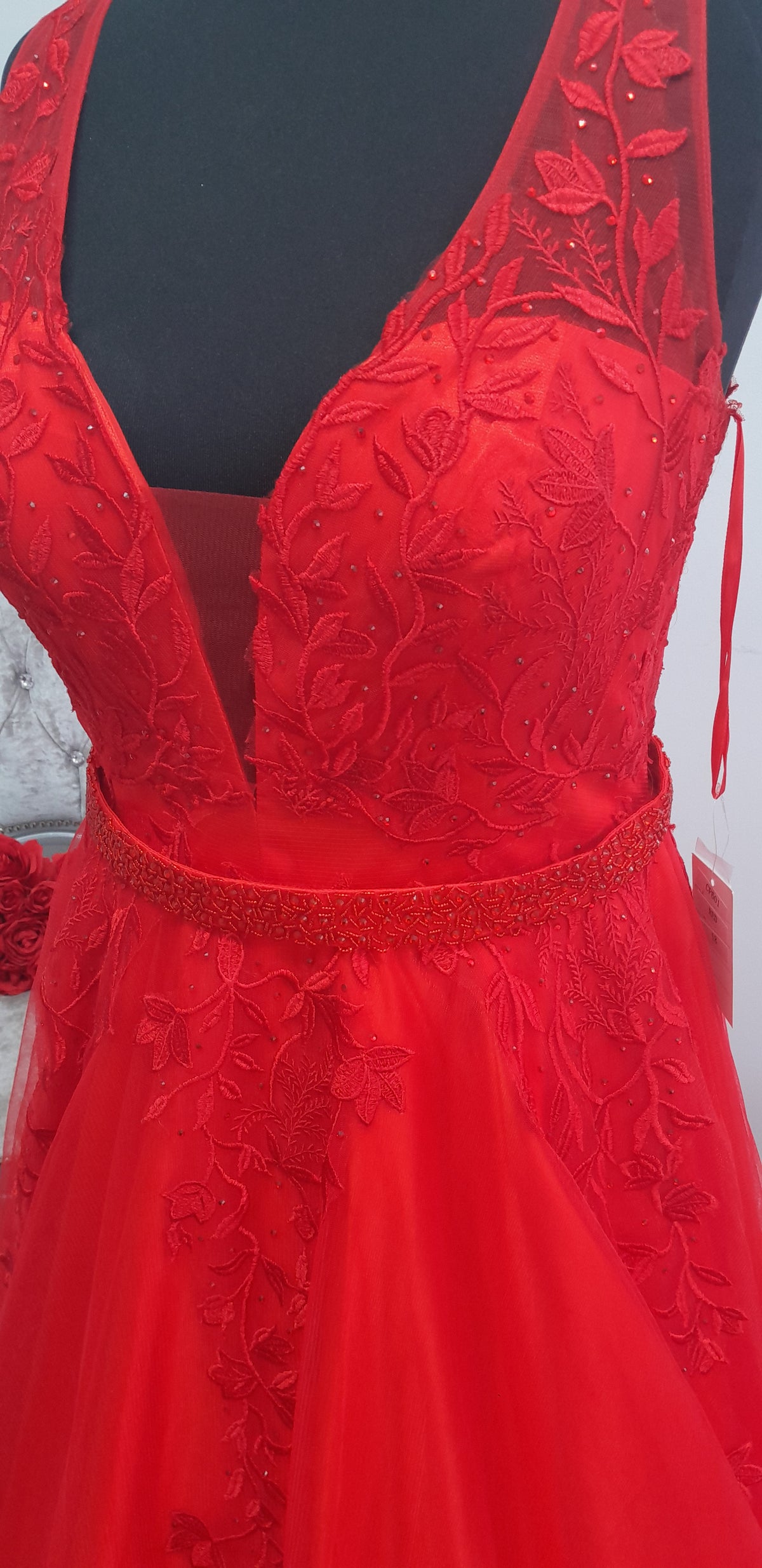 Hermione Signature Collection Scarlet Red Evening & Prom Dress – Size UK 18