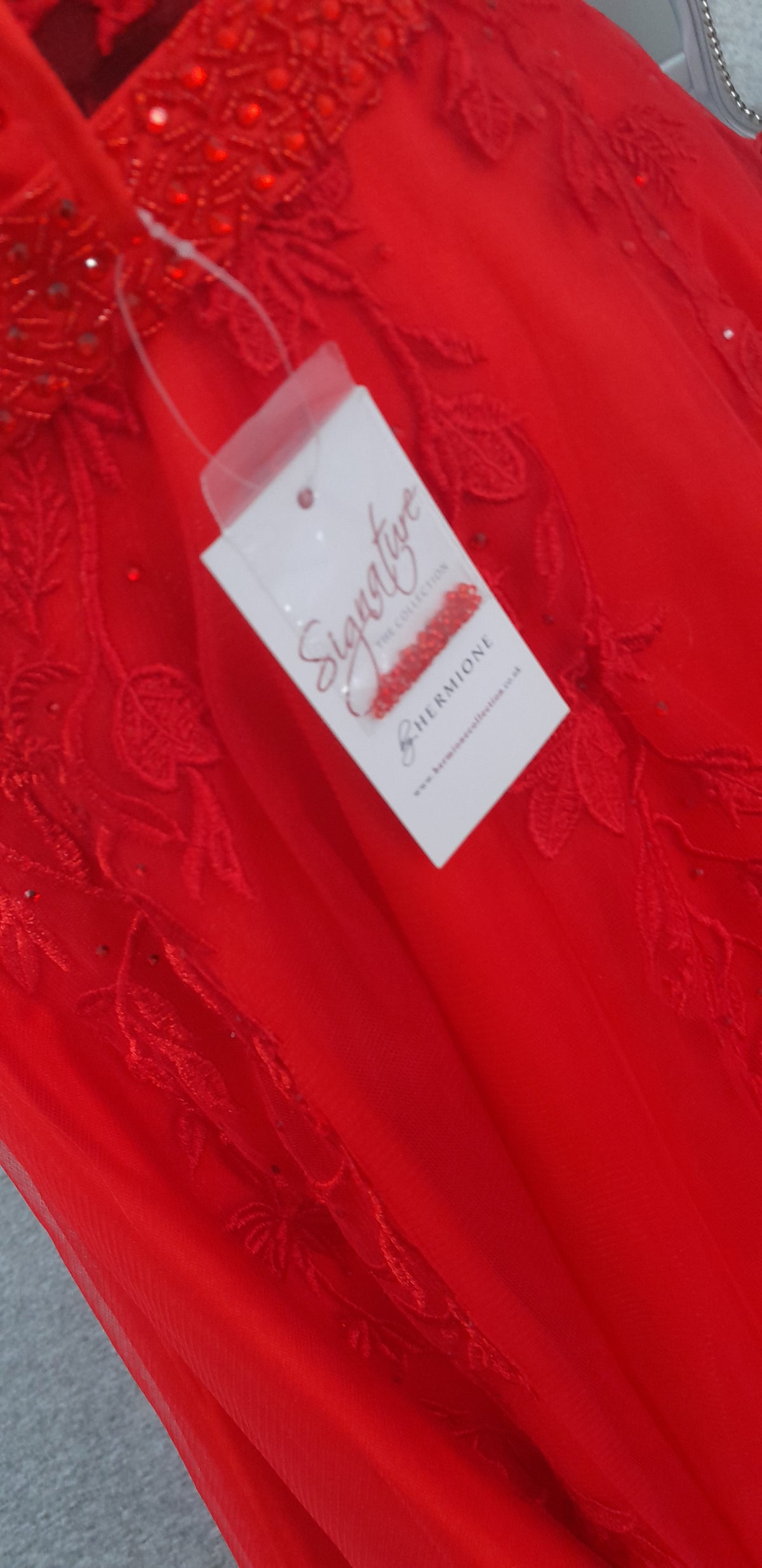 Hermione Signature Collection Scarlet Red Evening & Prom Dress – Size UK 18