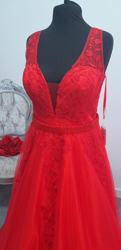 Hermione Signature Collection Scarlet Red Evening & Prom Dress – Size UK 18