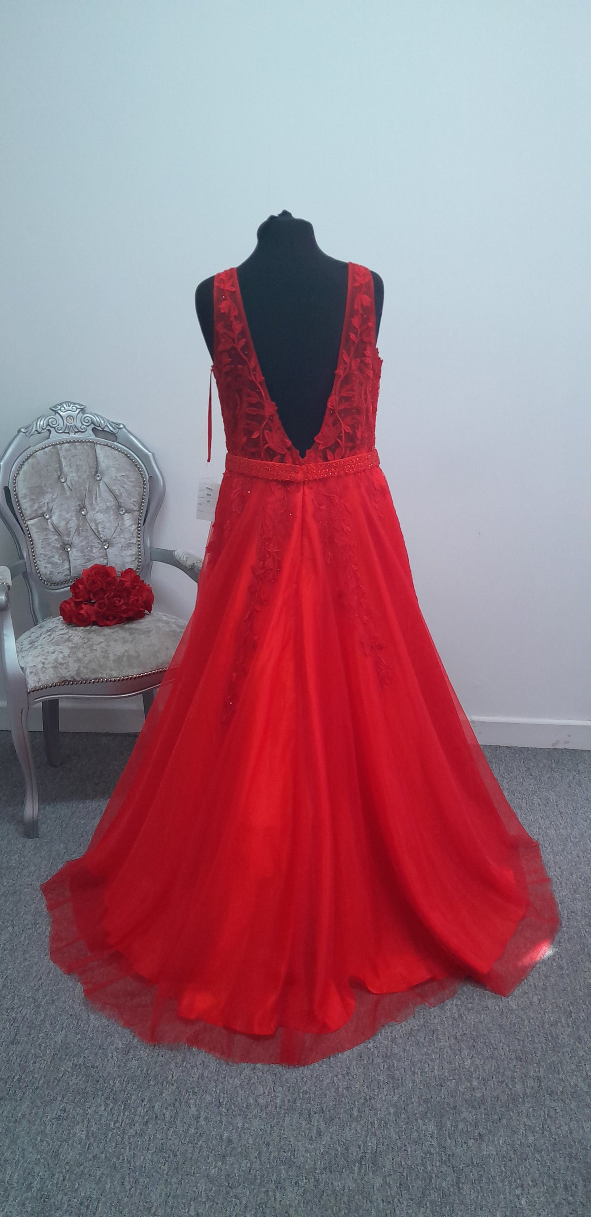 Hermione Signature Collection Scarlet Red Evening & Prom Dress – Size UK 18