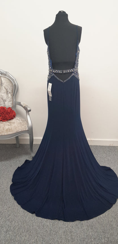 Stunning Blue Evening & Prom Dress – Size UK 12