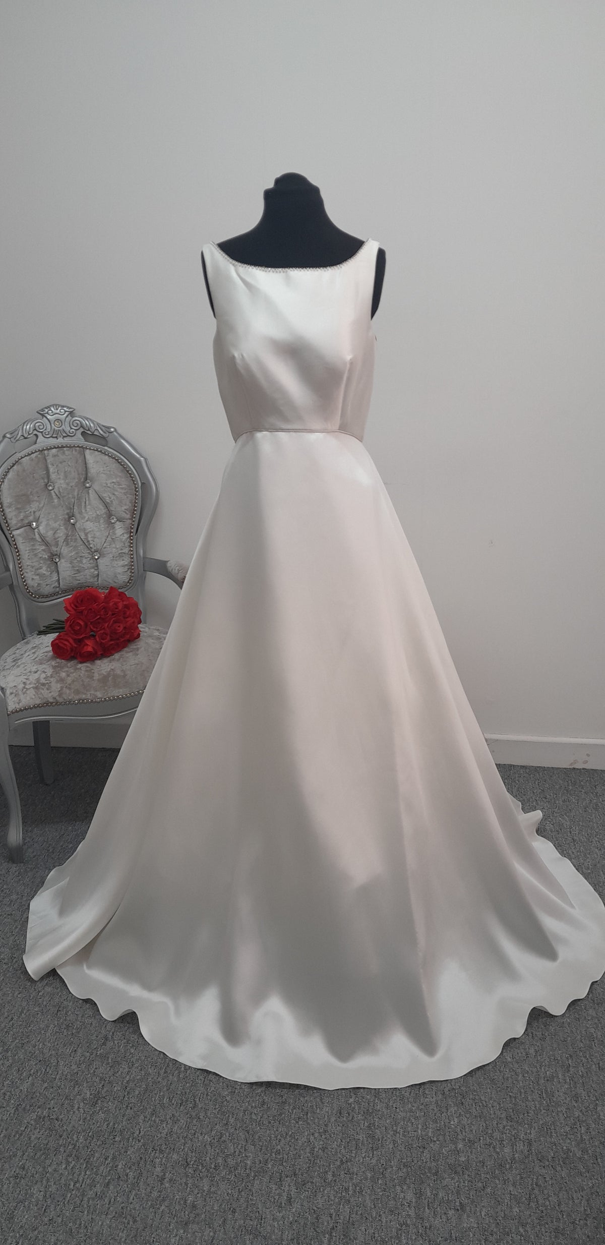 Nicolas Millington mikado satin wedding dress UK 14