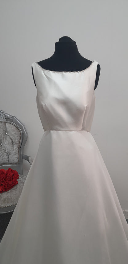 Nicolas Millington mikado satin wedding dress UK 14