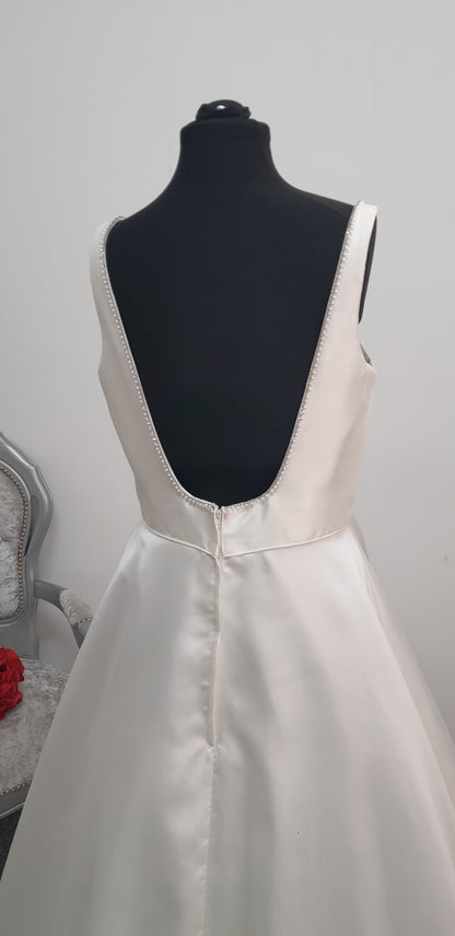 Nicolas Millington mikado satin wedding dress UK 14