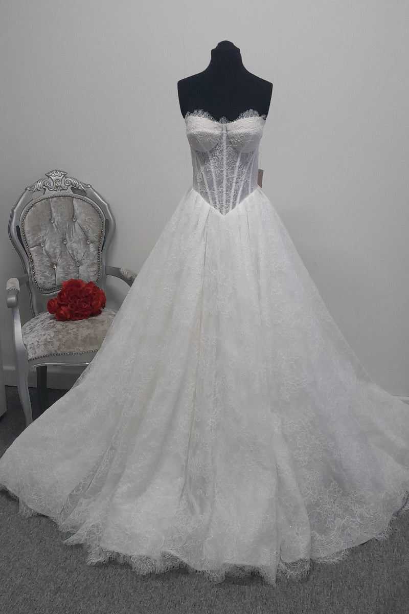 Lana Grace Bridal ivory lace wedding dress UK 10