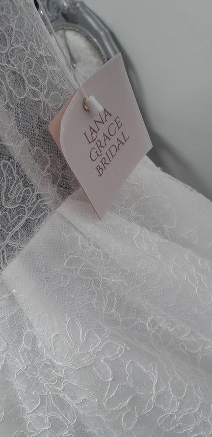 Lana Grace Bridal ivory lace wedding dress UK 10